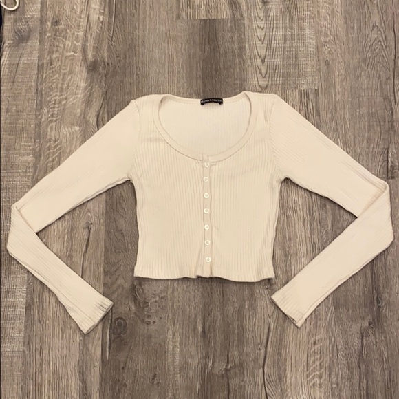 Brandy Melville Sweaters - Cream Colored Long Sleeve Button Up Sweater